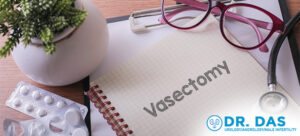 Stethoscope on note book with Vasectology words as medical concept