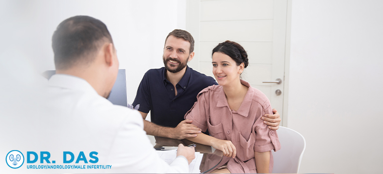  Couple consulting with doctor..
