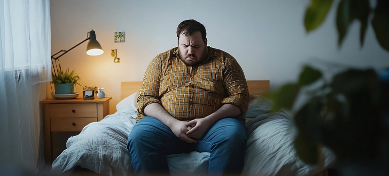 Man suffering from obesity