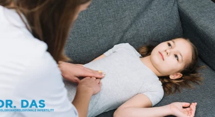Doctor examining child